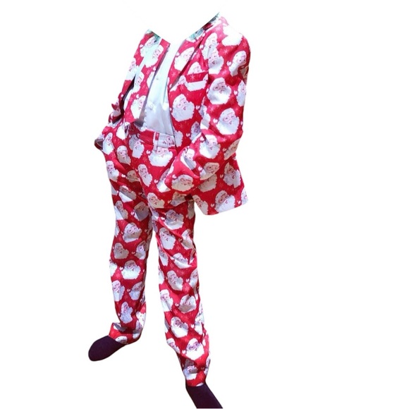 Kids Christmas Suit Classic Santa Print Suslo Couture - Picture 4 of 10